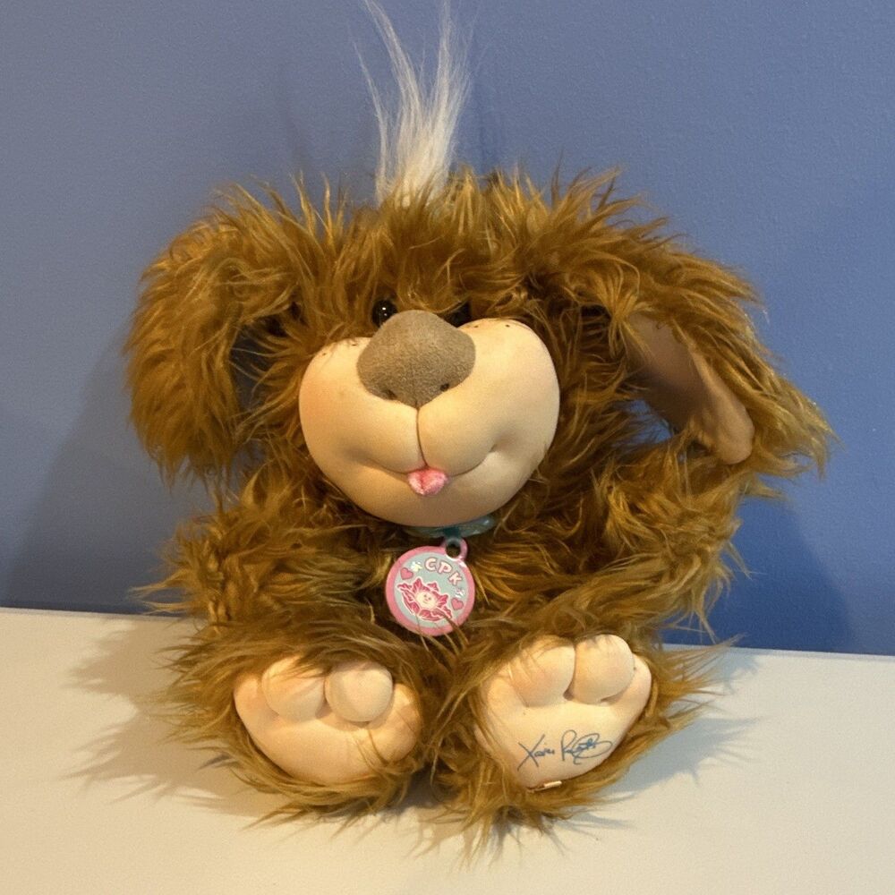 CPK Cabbage Patch Kids Brown/Beige Dog Plush, Washable, 12 in, 2005